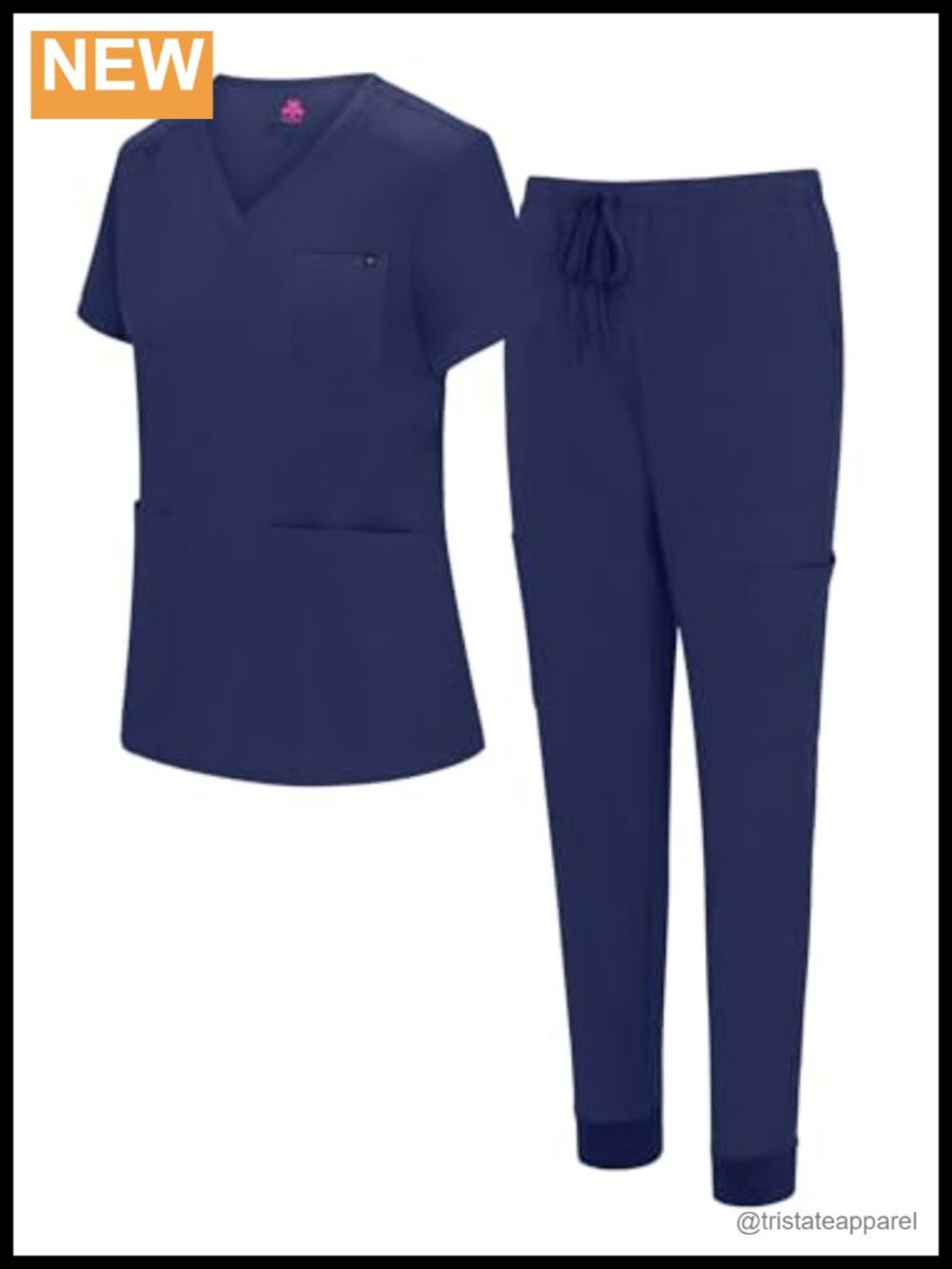 Womens 10 Pocket Cool Stretch Jogger Scrub Set V-Neck Medical Uniform